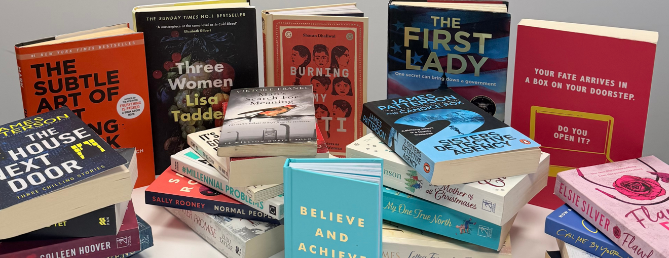 Books on a table