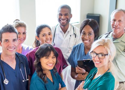 Public service staff in uniform group picture 