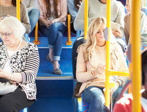 individuals on a bus