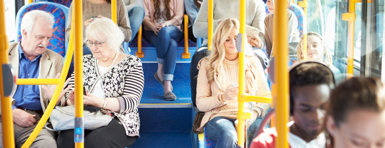 individuals on a bus