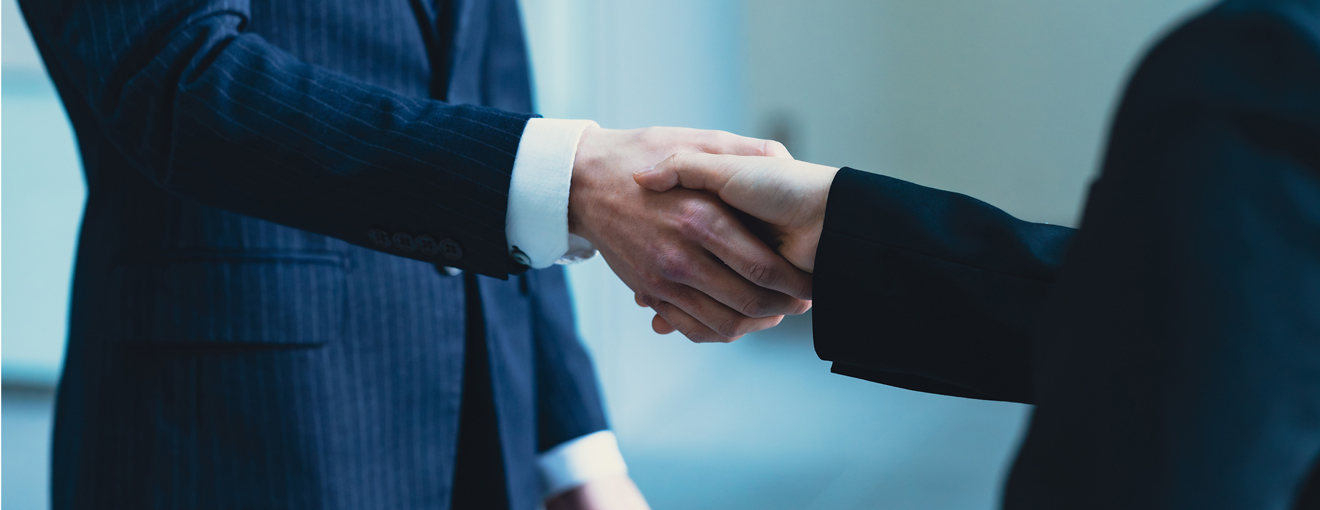 A corporate handshake