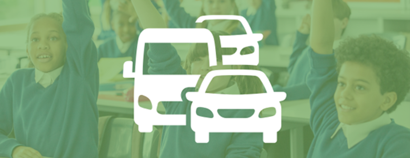 children in a classroom with a vehicle graphic