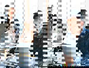 People working in an office setting